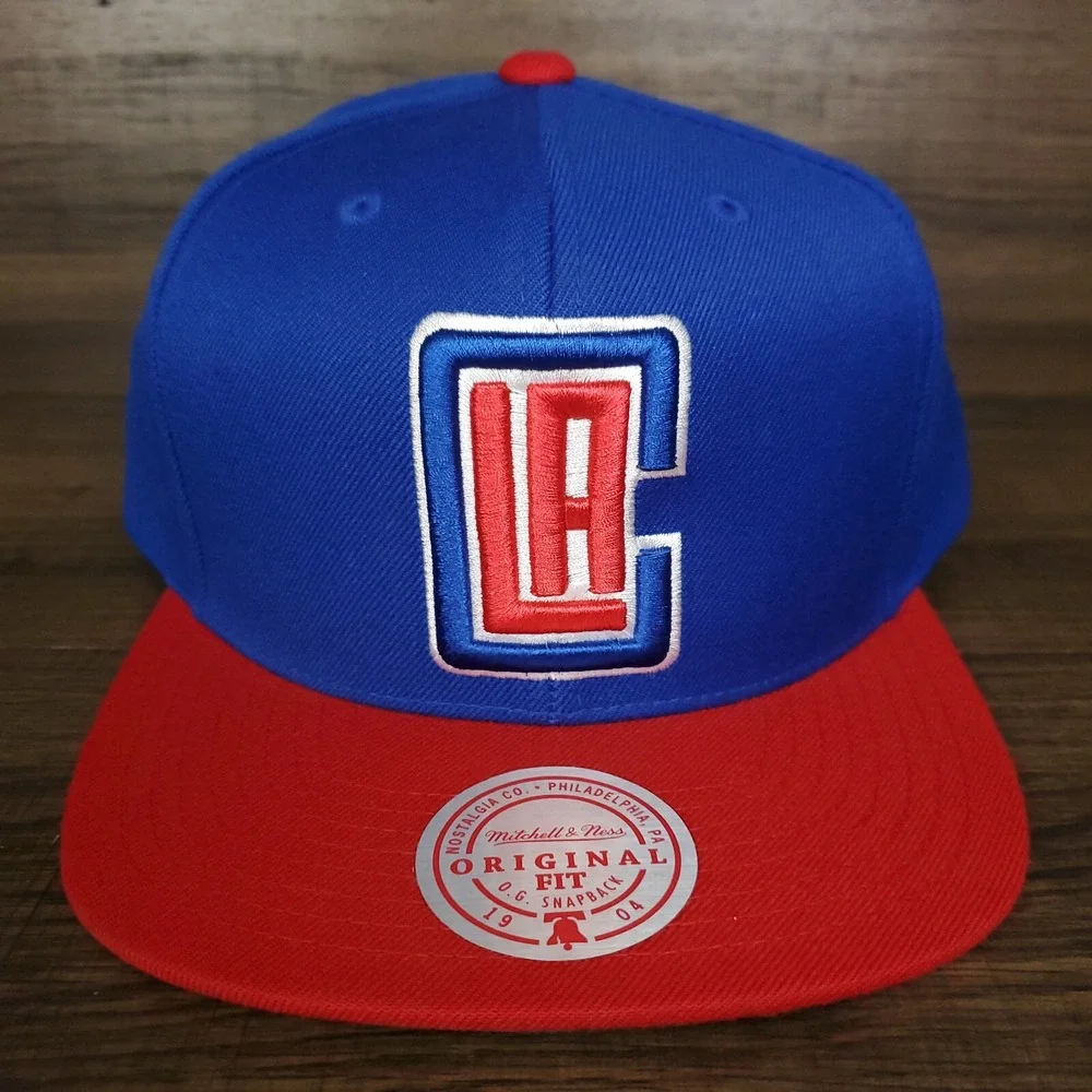LA Clippers Mitchell & Ness NBA Snapback Cap Hat 3D Logo Blue‎ Red NWT